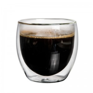 Sanzo Ručně vyrobená tepelně odolná borosilikátová skla Čirá dvojitá zeď Šálek kávy Šálek čaje Šálek kávy Šálek 350 ml